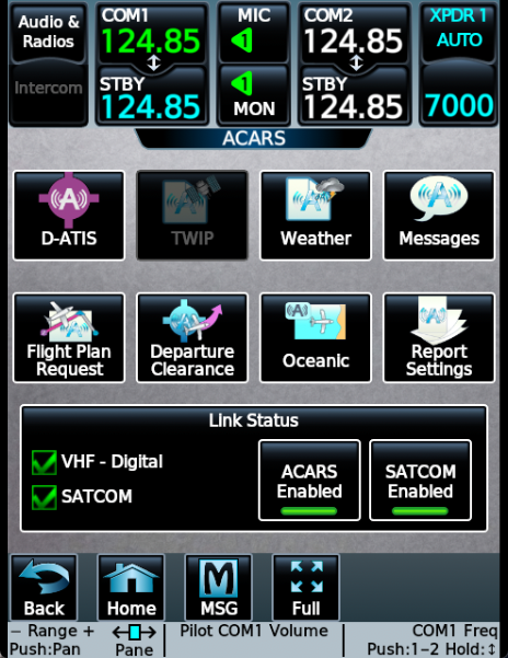 ACARS menu