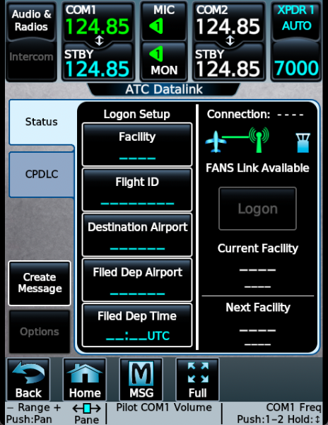 ATC datalink status
