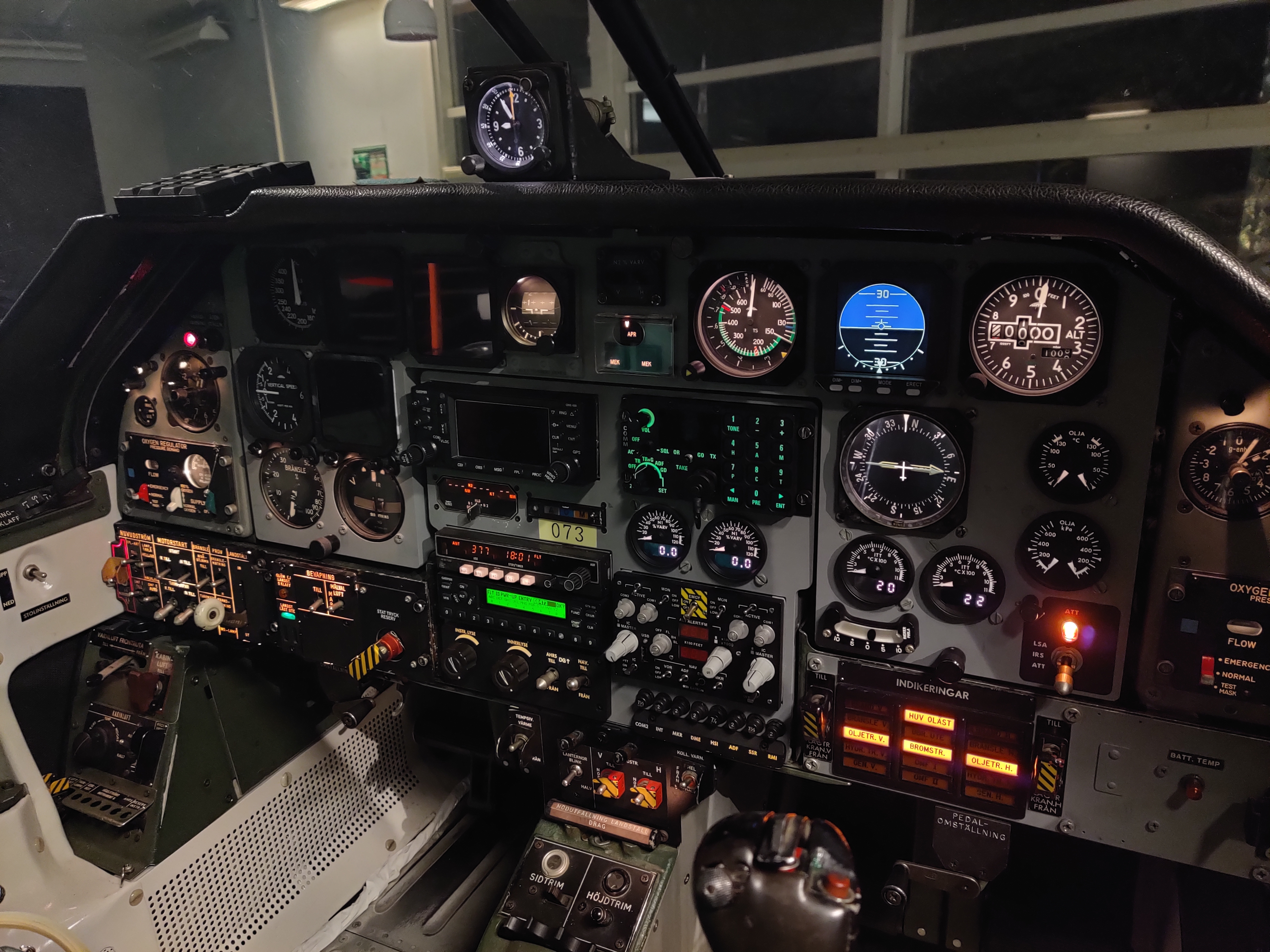SK60 instrument panel powered on